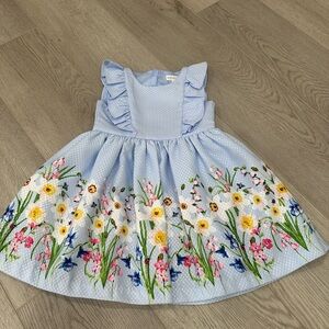 Nanette Baby Blue Floral Kids Dress